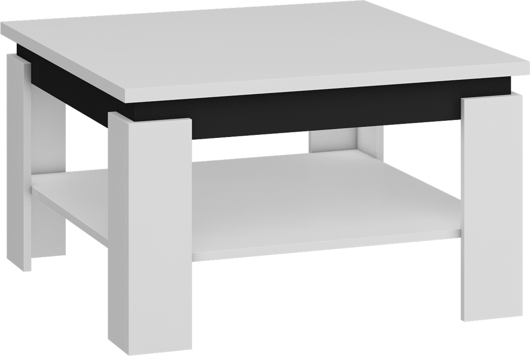 Konferenční stolek Alfa  Dekor lamina bílá/černý lesk