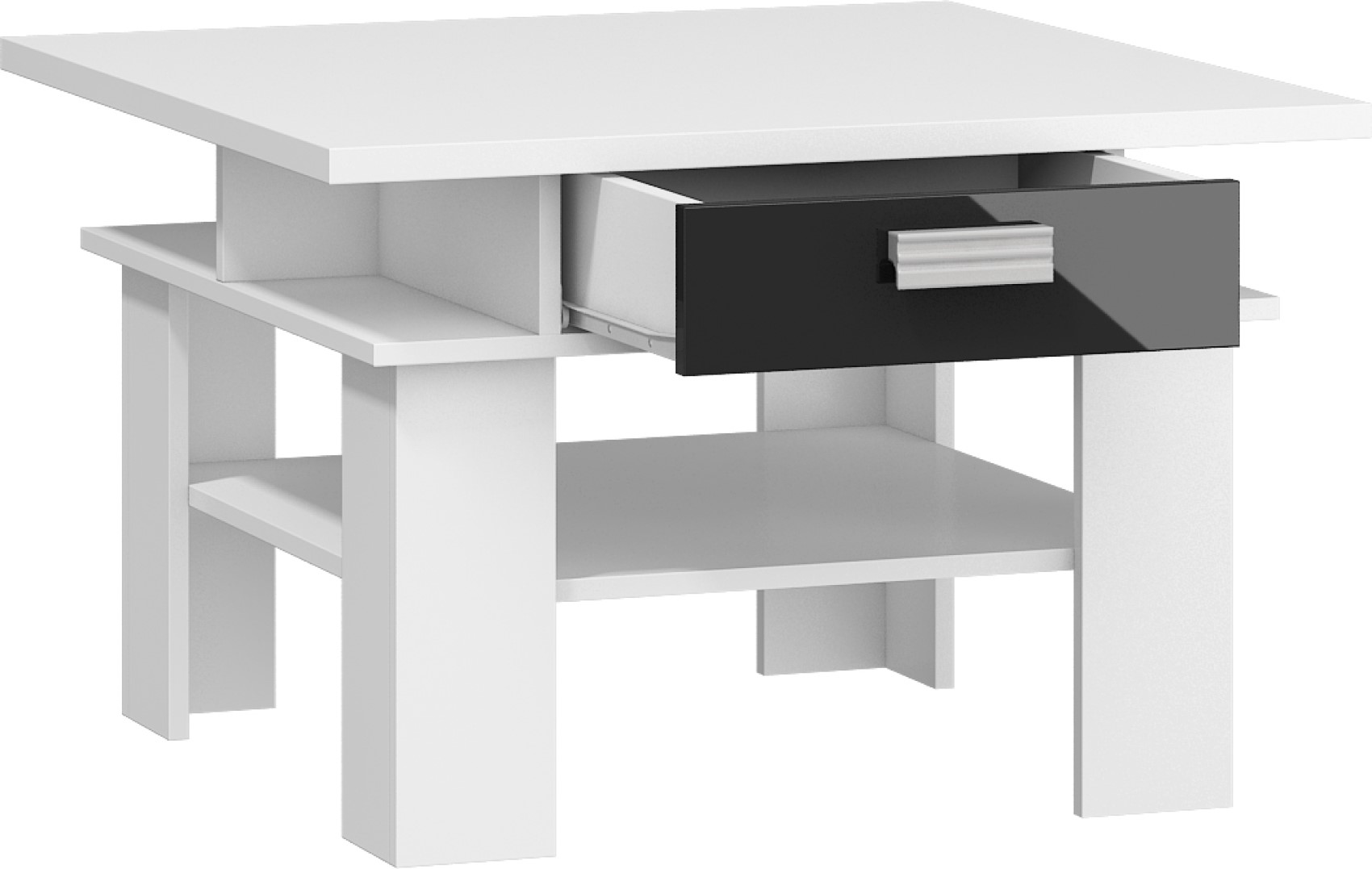 Konferenční stolek Solo 03  Dekor lamina bílá/černý lesk